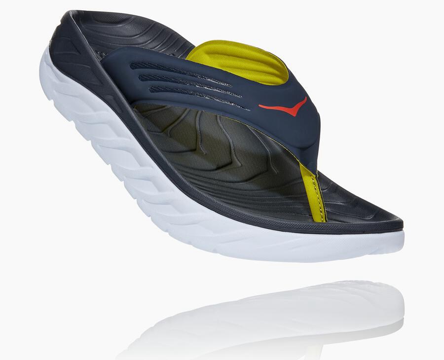 Hoka One One Sandale Panske Námornícka Modrá/Biele - ORA Recovery Flip - 02631-GBQV